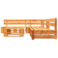 Set Divani da Giardino su Pallet 4 pz Marrone Miele in Legno 277453