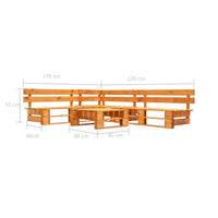 Set Divani da Giardino su Pallet 4 pz Marrone Miele in Legno 277453