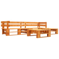 Set Divani da Giardino su Pallet 4 pz Marrone Miele in Legno 277457