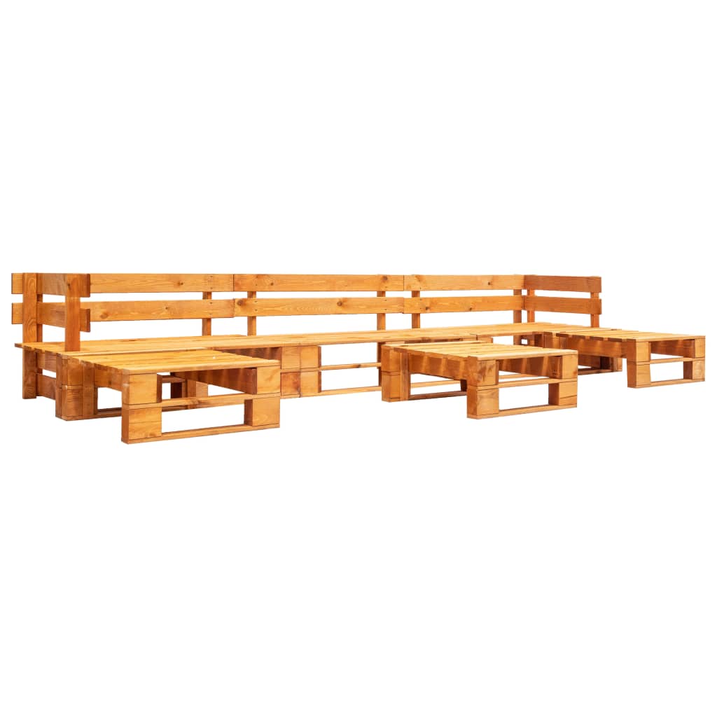 Set Divani da Giardino su Pallet 6 pz Marrone Miele in Legno cod mxl 49920