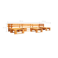 Set Divani da Giardino su Pallet 6 pz Marrone Miele in Legno cod mxl 49920