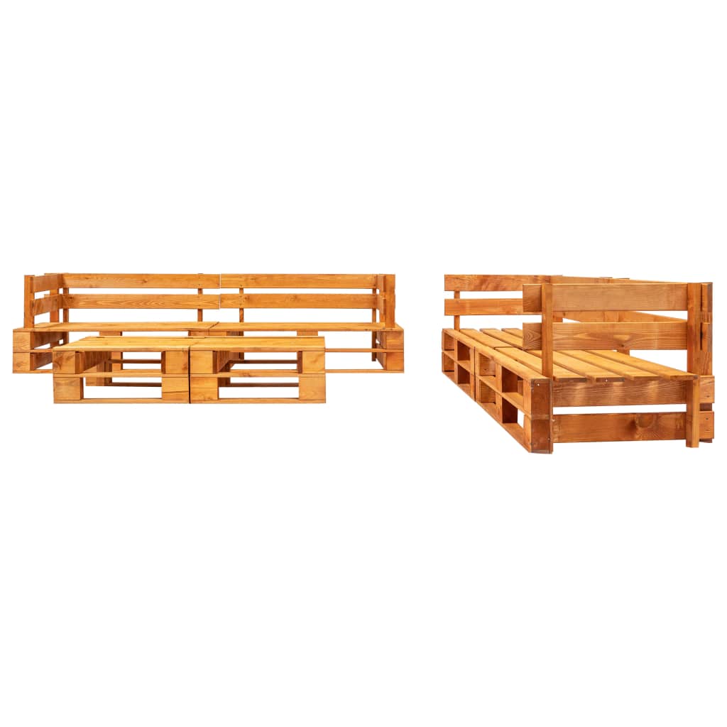 Set Divani da Giardino su Pallet 6 pz Marrone Miele in Legno 277469