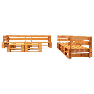 Set Divani da Giardino su Pallet 6 pz Marrone Miele in Legno 277469