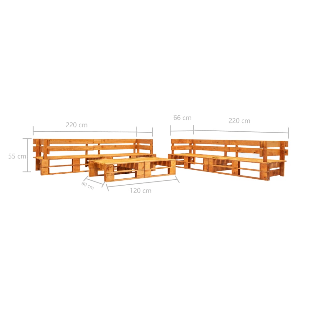 Set Divani da Giardino su Pallet 6 pz Marrone Miele in Legno  cod mxl 49926