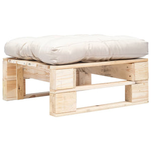 Ottomana da Giardino Pallet con Cuscino Sabbia Legno Naturale 277473