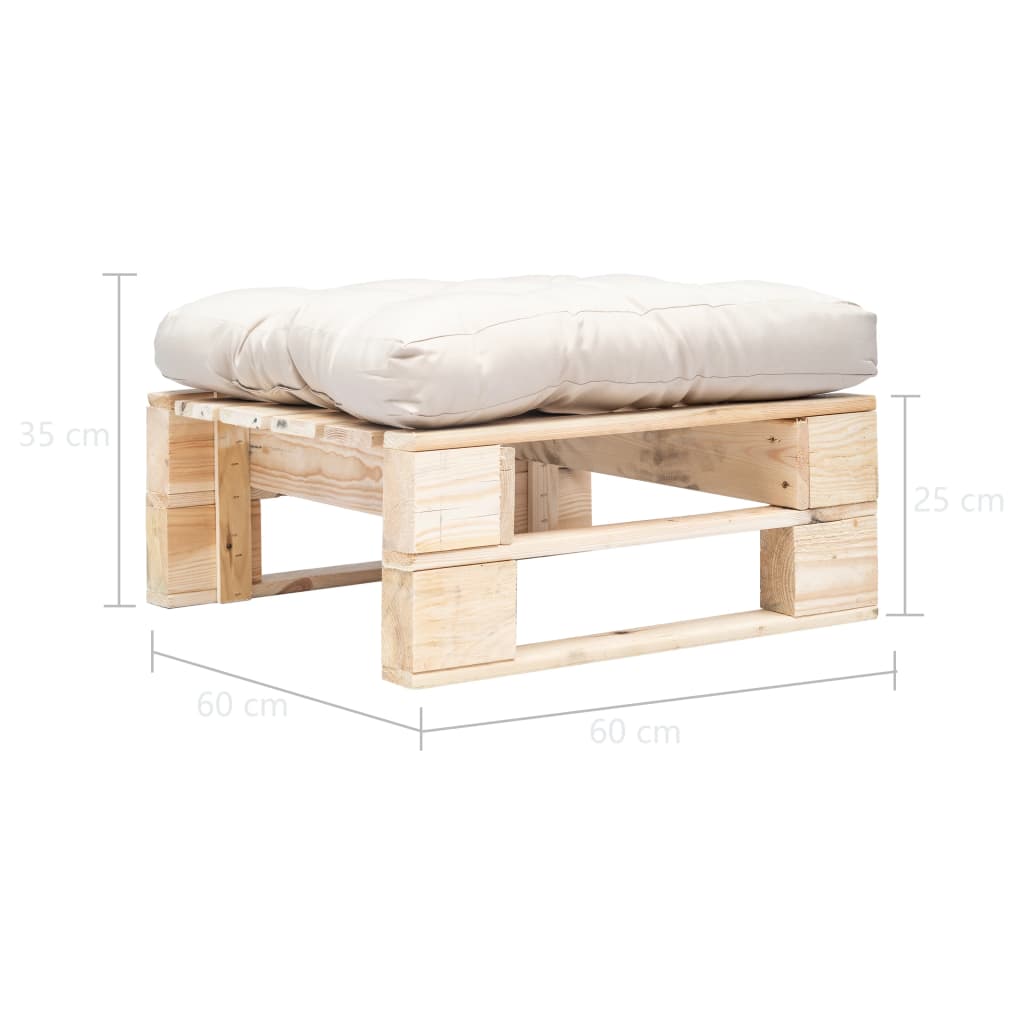 Divano da Giardino a Pallet e Cuscino Sabbia in Legno Naturalecod mxl 119259