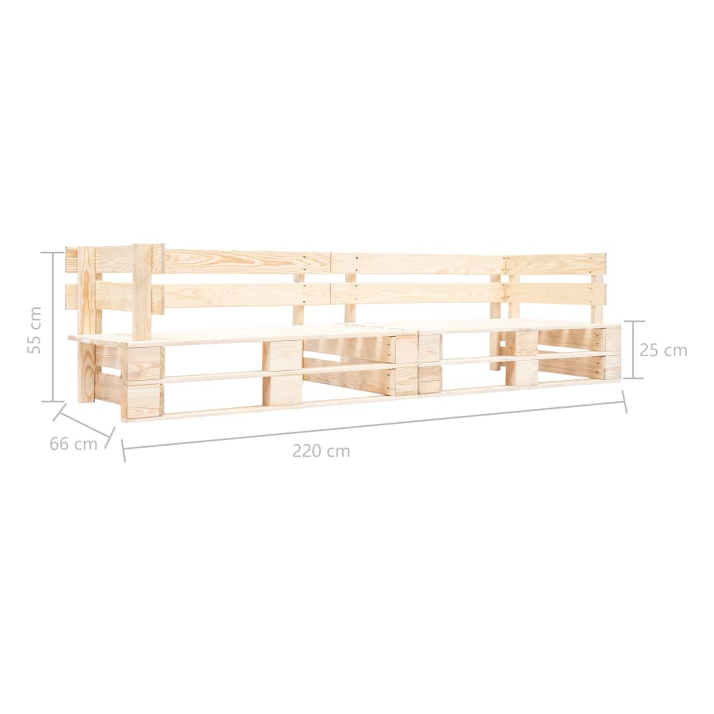 Divano da Giardino a 2 Posti su Pallet Naturale in Legno 277482