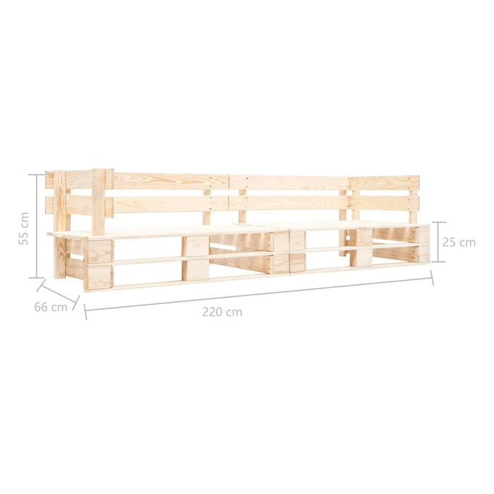 Divano da Giardino a 2 Posti su Pallet Naturale in Legno 277482