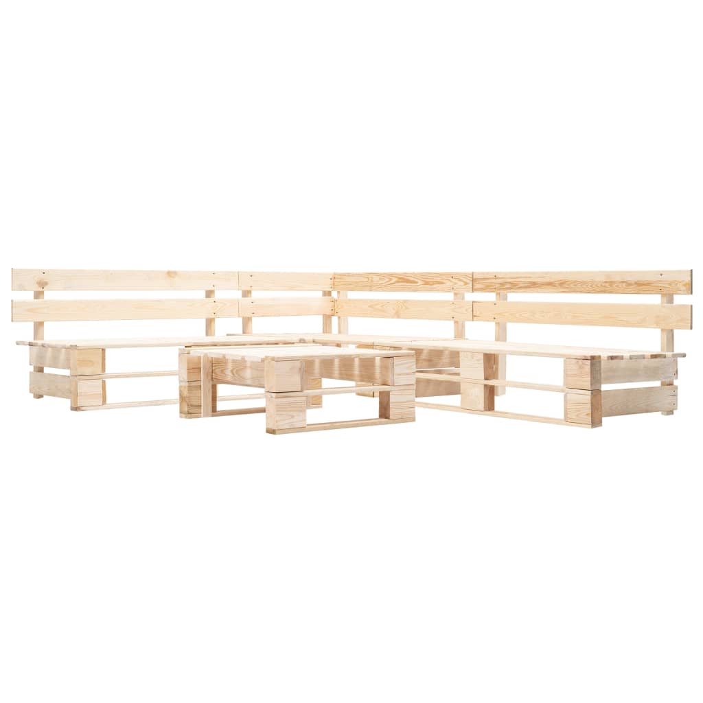 Set Divani da Giardino Pallet 4 pz con Cuscini Rossi in Legnocod mxl 71282