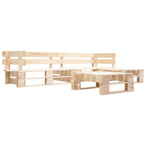 Divani da Giardino su Pallet 4 pz Cuscini Rossi in Legno 277493