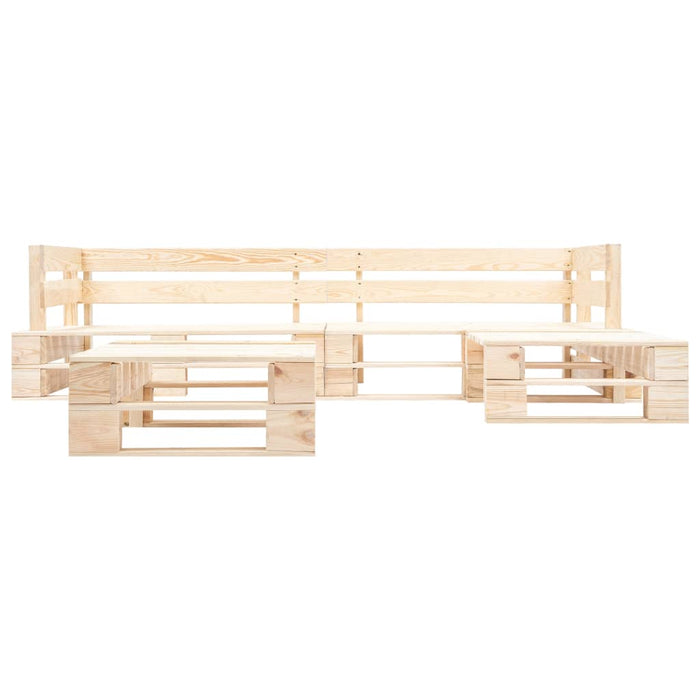 Divani da Giardino su Pallet 4 pz Cuscini Rossi in Legno 277493