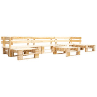 Set Divani da Giardino su Pallet 6 pz Naturale in Legno 277498