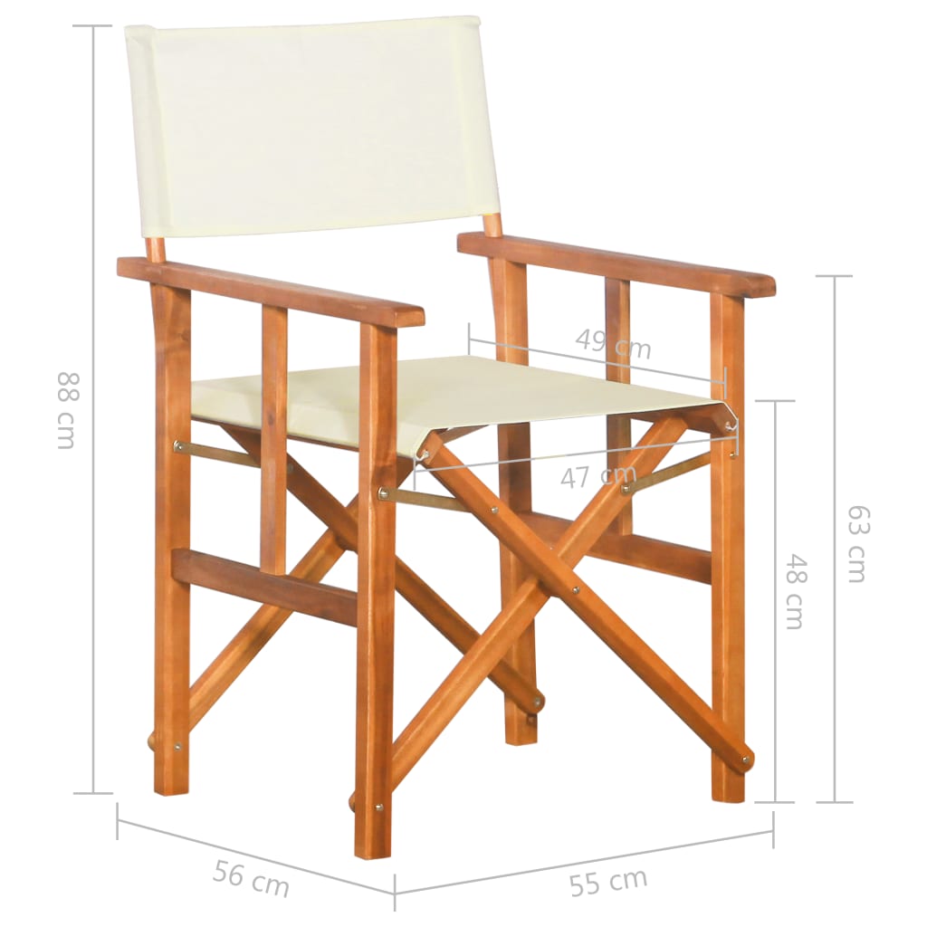 Sedie da Regista 2 pz in Legno Massello di Acacia 45946