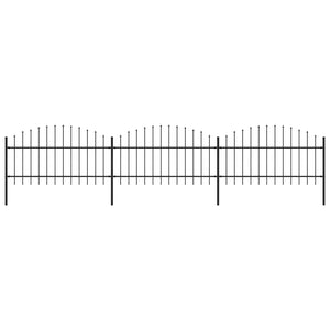 Recinzione Giardino Punta a Lancia (1-1,25)x5,1m Acciaio Nera 277723