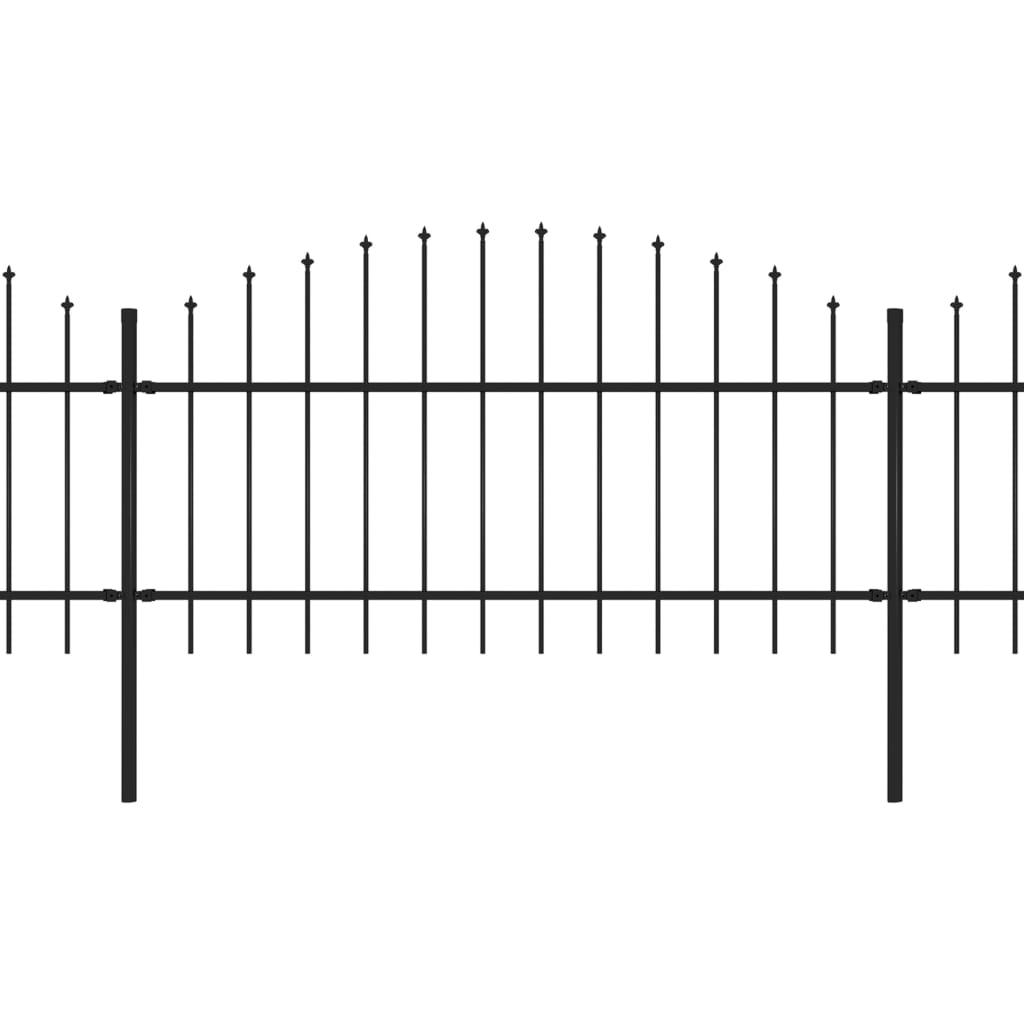 Recinzione Giardino Punta a Lancia (1-1,25)x5,1m Acciaio Nera 277723