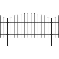 Recinzione Giardino Punta a Lancia (1-1,25)x5,1m Acciaio Nera 277723