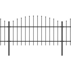 Recinzione Giardino Punta a Lancia (1-1,25)x5,1m Acciaio Nera 277723