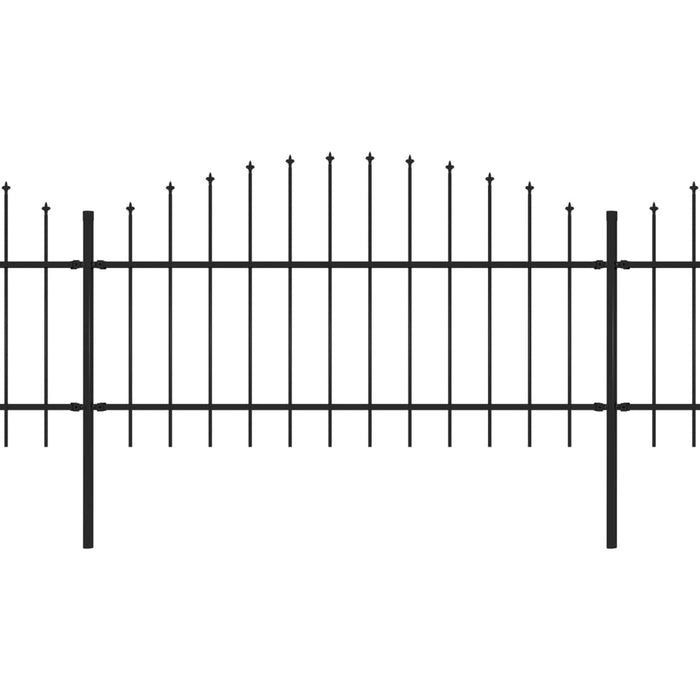 Recinzione Giardino Punta a Lancia (1-1,25)x5,1m Acciaio Nera 277723