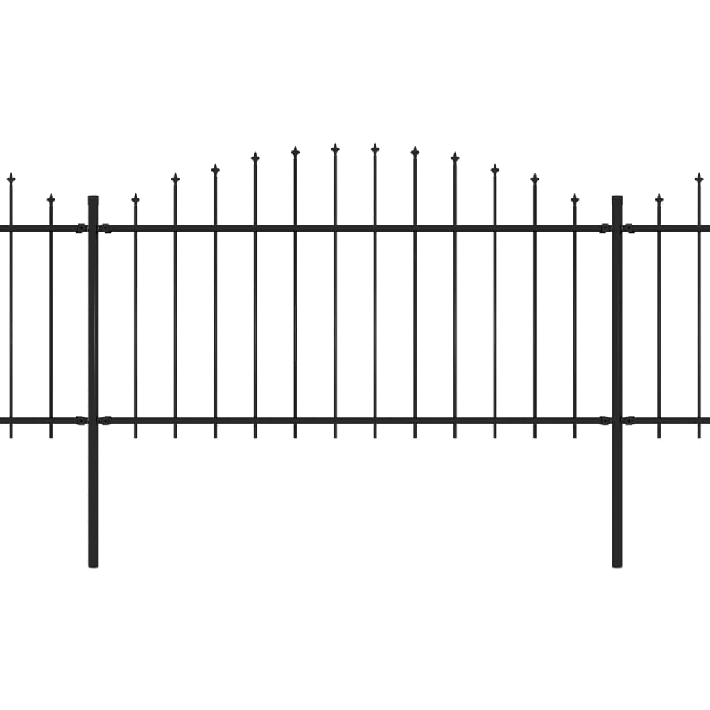 Recinzione Giardino Punta a Lancia (1,25-1,5)x5,1m Acciaio Nera cod mxl 12115