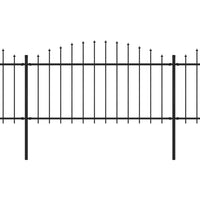 Recinzione Giardino Punta a Lancia (1,25-1,5)x5,1m Acciaio Nera cod mxl 12115