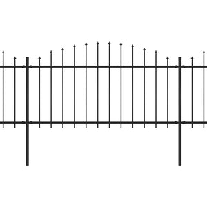 Recinzione Giardino Punta a Lancia (1,25-1,5)x5,1m Acciaio Nera cod mxl 12115