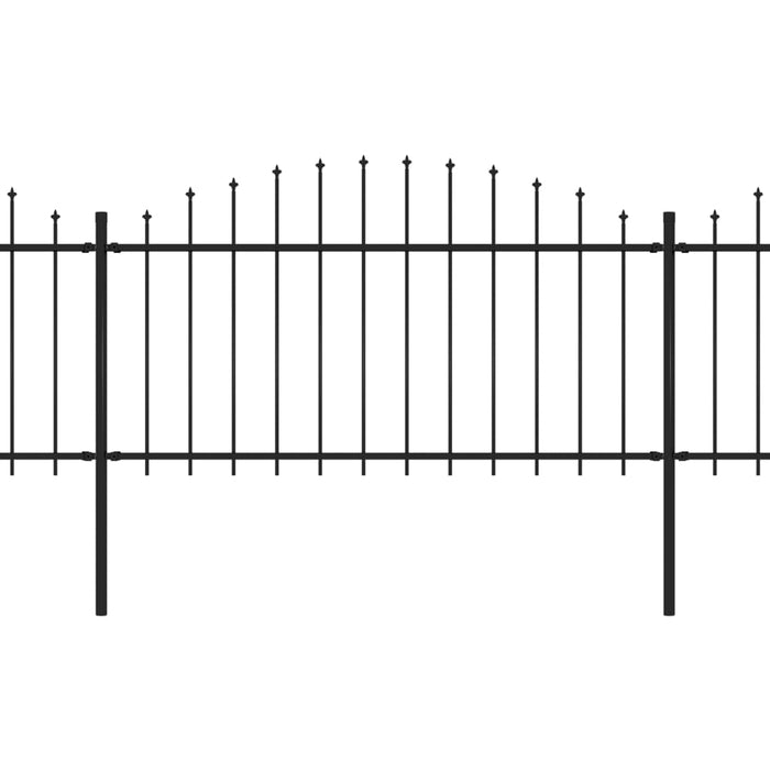 Recinzione Giardino Punta a Lancia (1,25-1,5)x5,1m Acciaio Nera cod mxl 12115