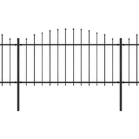 Recinzione Giardino Punta a Lancia(1,25-1,5)x13,6m Acciaio Nero 277737