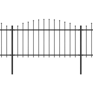 Recinzione Giardino Punta a Lancia(1,25-1,5)x13,6m Acciaio Nero 277737