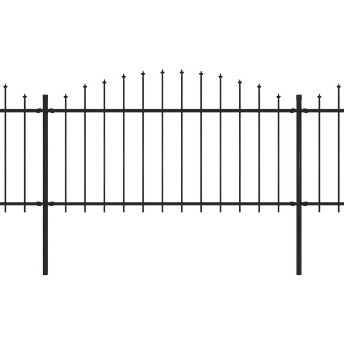 Recinzione Giardino Punta a Lancia(1,25-1,5)x13,6m Acciaio Nero 277737