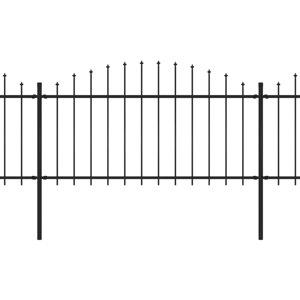 Recinzione Giardino Punta a Lancia (1,25-1,5)x17m Acciaio Nera cod mxl 16336