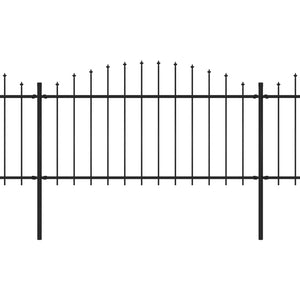 Recinzione Giardino Punta a Lancia (1,25-1,5)x17m Acciaio Nera cod mxl 16336