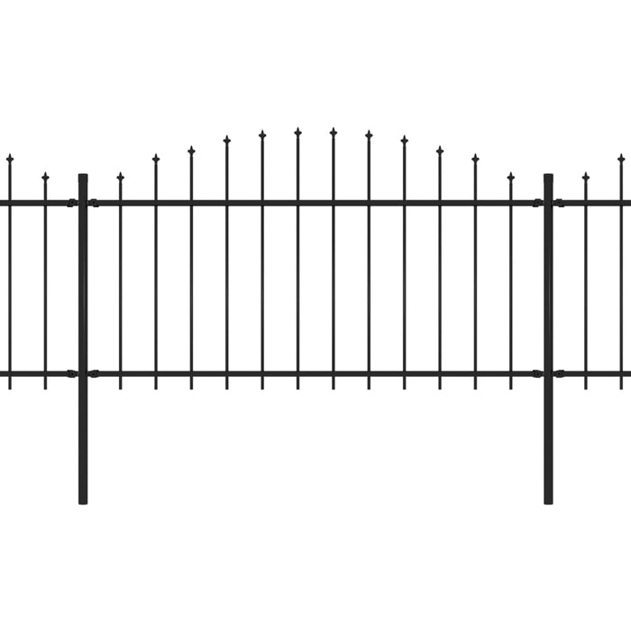 Recinzione Giardino Punta a Lancia (1,25-1,5)x17m Acciaio Nera cod mxl 16336