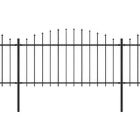 Recinzione Giardino Punta a Lancia (1,25-1,5)x17m Acciaio Nera 277739