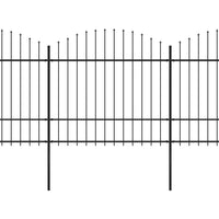 Recinzione Giardino Punta a Lancia (1,5-1,75)x6,8m Acciaio Nera cod mxl 19147