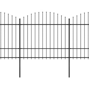 Recinzione Giardino Punta a Lancia (1,5-1,75)x6,8m Acciaio Nera cod mxl 19147