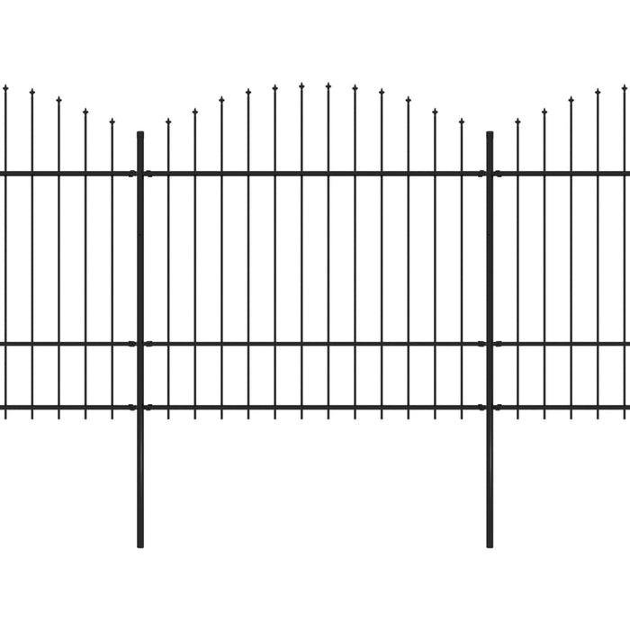 Recinzione Giardino Punta a Lancia (1,5-1,75)x6,8m Acciaio Nera cod mxl 19147