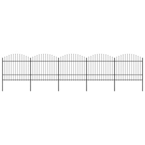 Recinzione Giardino Punta a Lancia (1,5-1,75)x8,5m Acciaio Nera cod mxl 19132