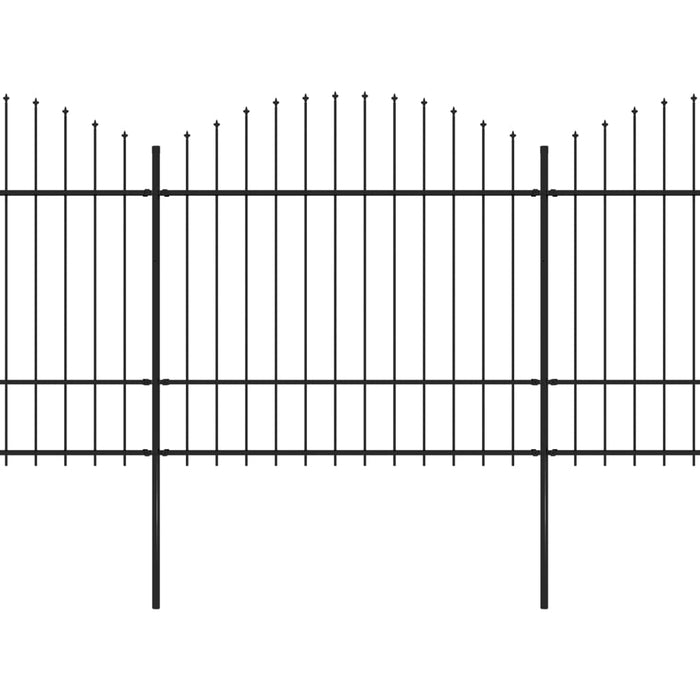 Recinzione Giardino Punta Lancia (1,5-1,75)x11,9m Acciaio Nera 277745