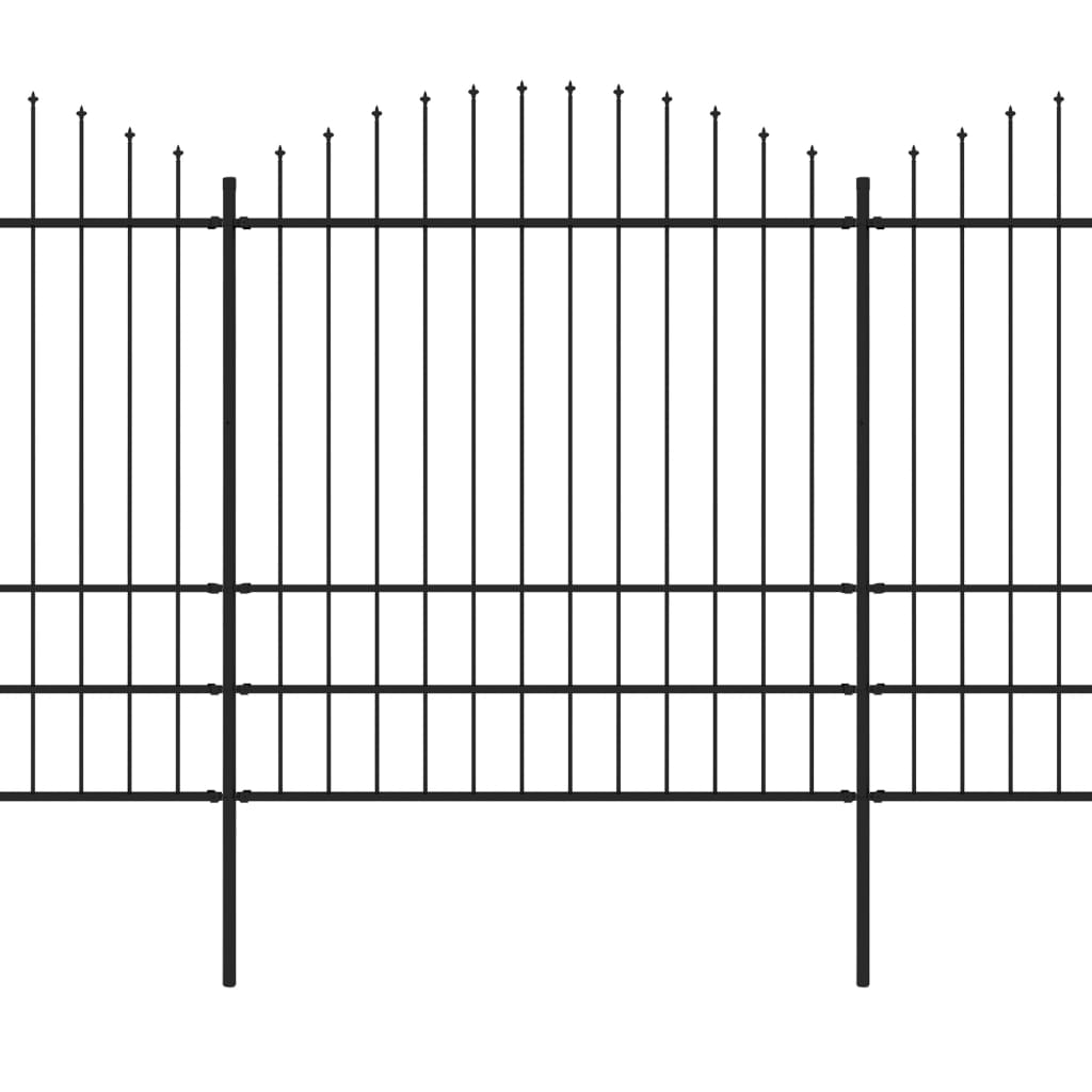 Recinzione Giardino Punta a Lancia (1,75-2)x6,8m Acciaio Nera cod mxl 16250