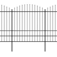 Recinzione Giardino Punta a Lancia (1,75-2)x6,8m Acciaio Nera cod mxl 16250