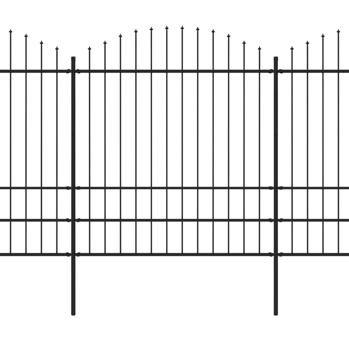 Recinzione Giardino Punta a Lancia (1,75-2)x6,8m Acciaio Nera cod mxl 16250