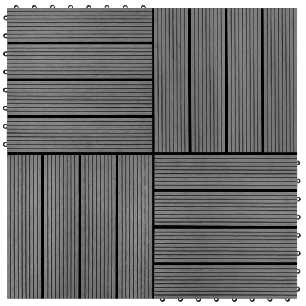 Piastrelle per Decking 22 pz 30x30cm 2mq in WPC Grigio