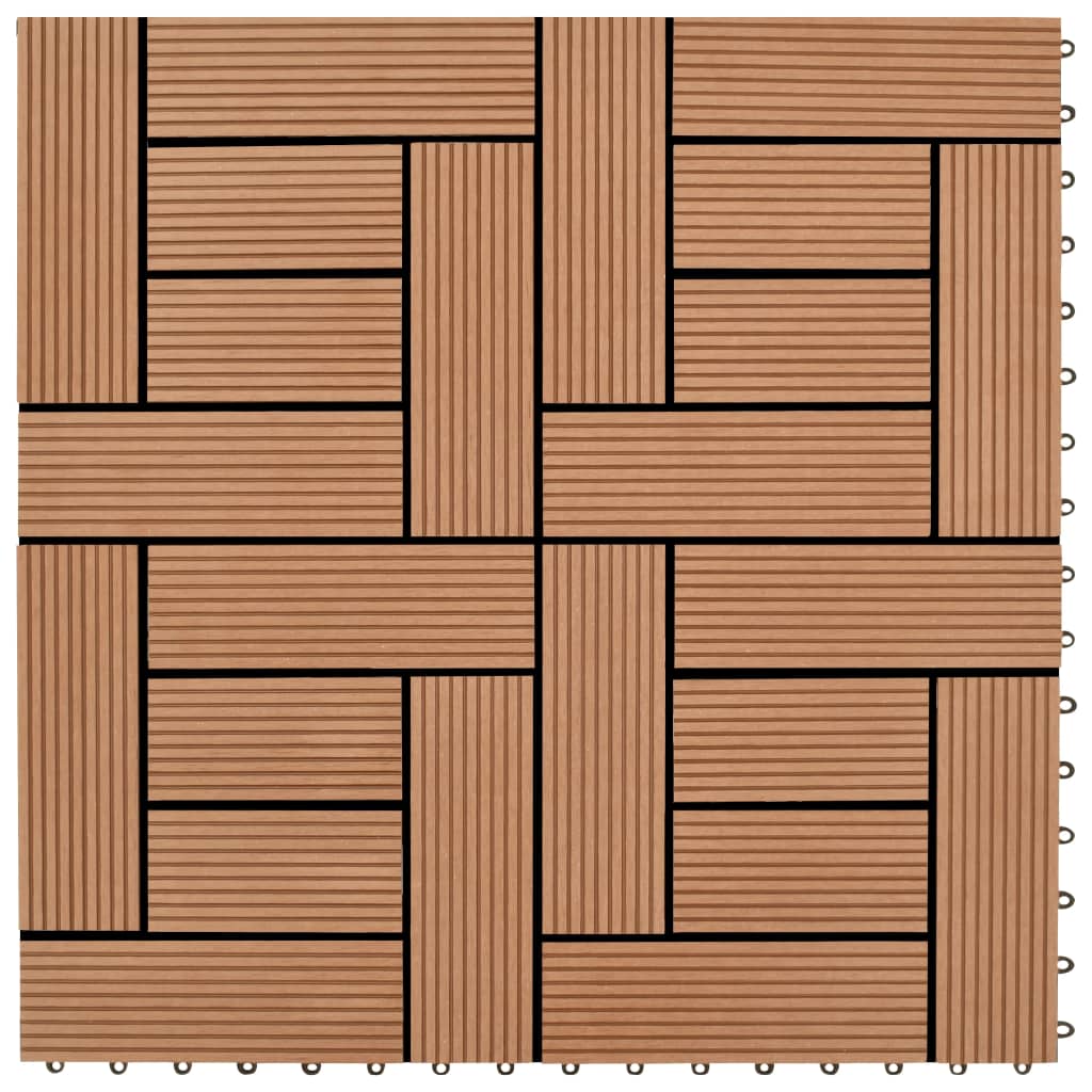 Piastrelle per Decking 22 pz 30x30cm 2mq in WPC Marrone  cod mxl 36092