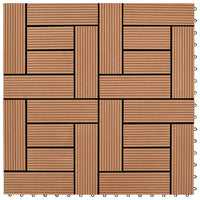 Piastrelle per Decking 22 pz 30x30cm 2mq in WPC Marrone  cod mxl 36092