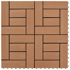 Piastrelle per Decking 22 pz 30x30cm 2mq in WPC Marrone  cod mxl 36092