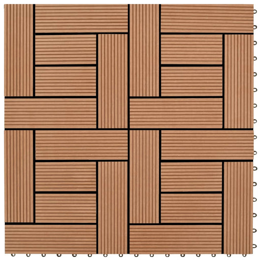 Piastrelle per Decking 22 pz 30x30cm 2mq in WPC Marrone  cod mxl 36092