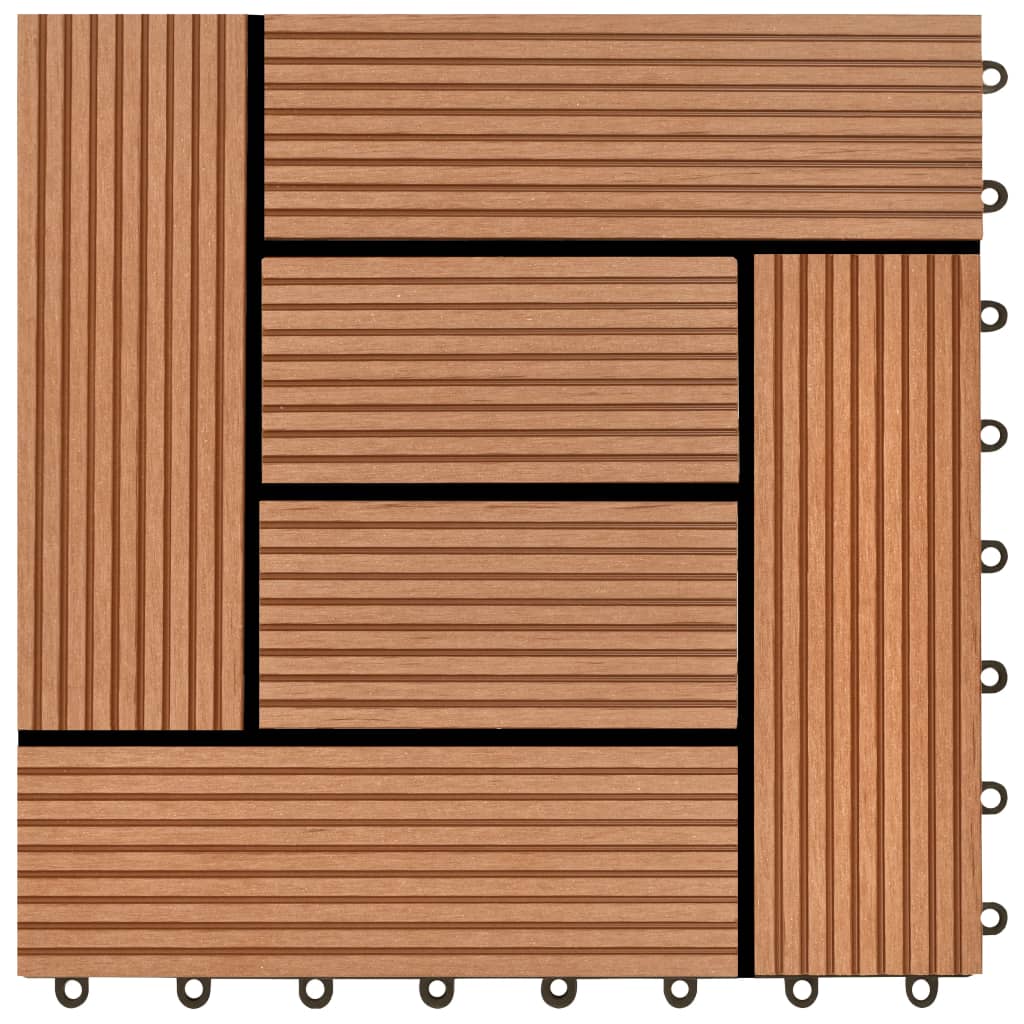 Piastrelle per Decking 22 pz 30x30cm 2mq in WPC Marrone  cod mxl 36092