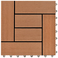 Piastrelle per Decking 22 pz 30x30cm 2mq in WPC Marrone  cod mxl 36092