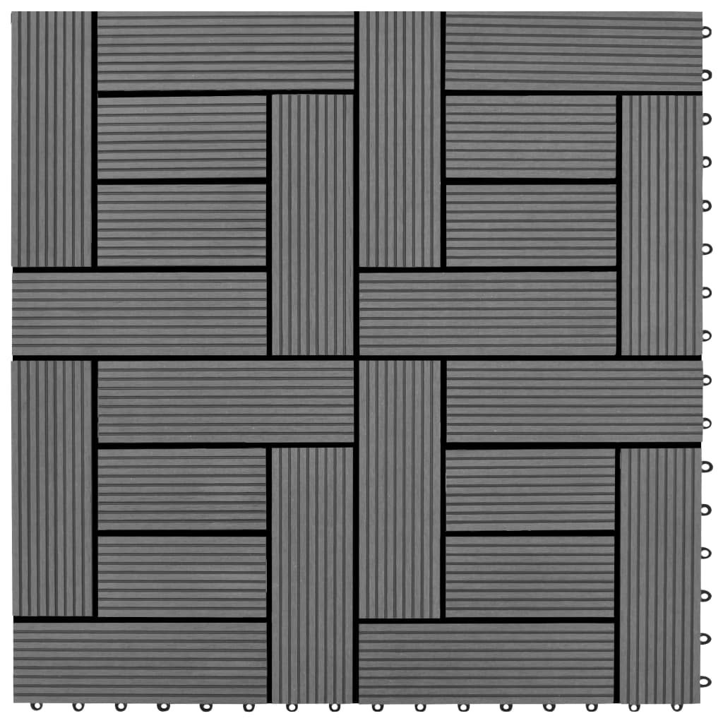 Piastrelle per Decking 22 pz 30x30cm 2mq in WPC Grigio cod mxl 49501