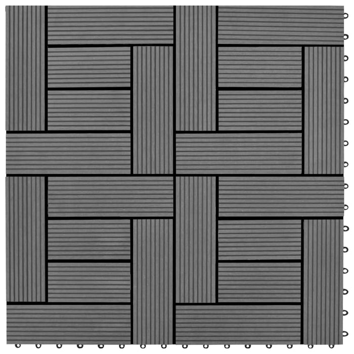 Piastrelle per Decking 22 pz 30x30cm 2mq in WPC Grigio cod mxl 49501